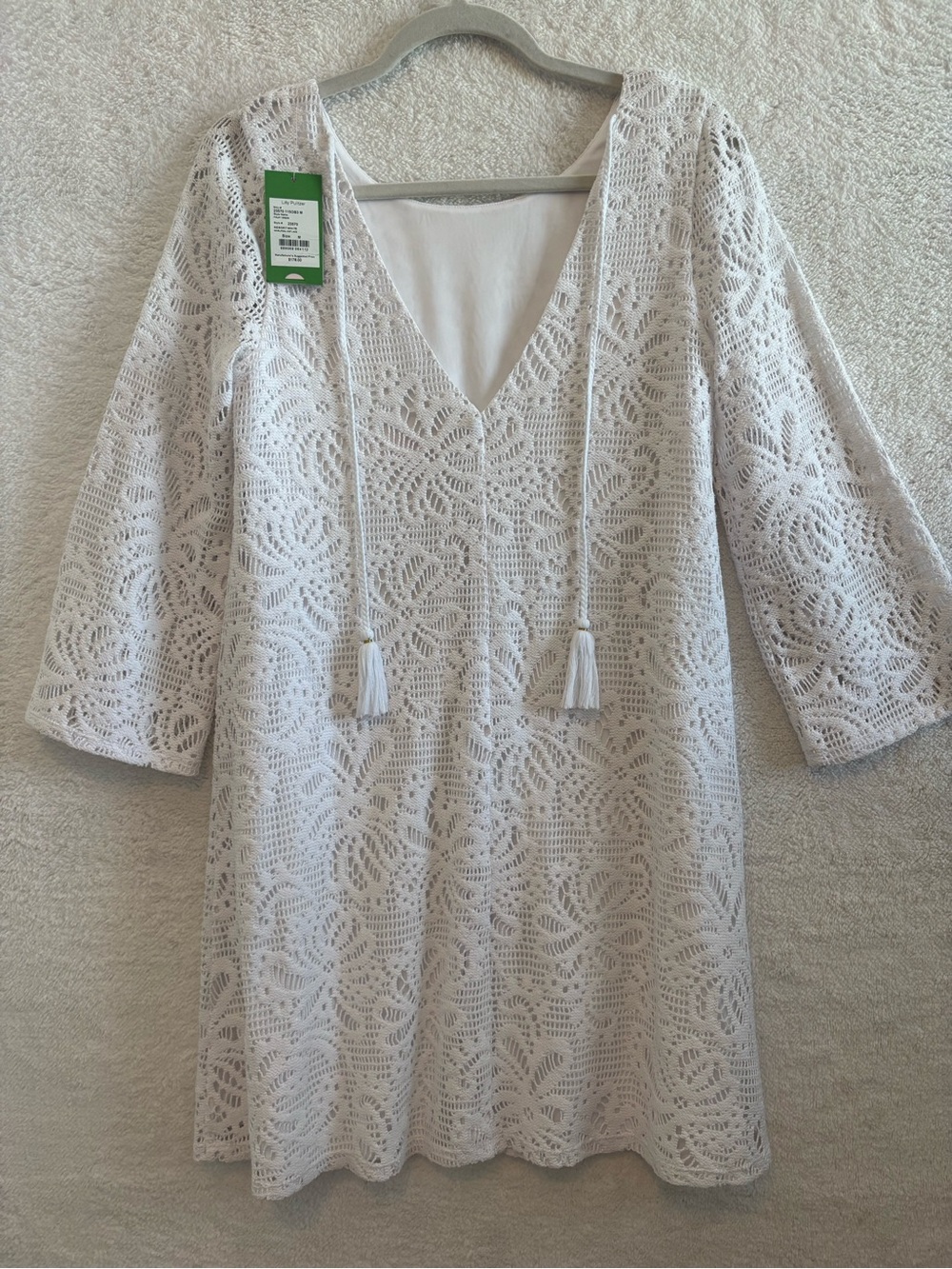 Lilly Pulitzer Foley Resort White Whirlpool Knit Lace Dress Size Medium NWT - Picture 5 of 12